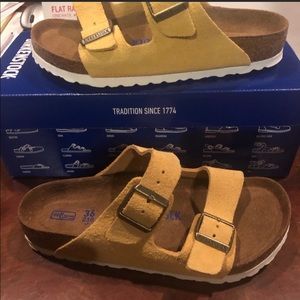 Birkenstock Arizona Ochre suede asst new